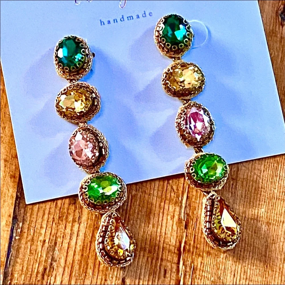 NWT Deepa Gurnani Beaded Crystal Chandeliers - Picture 12 of 15